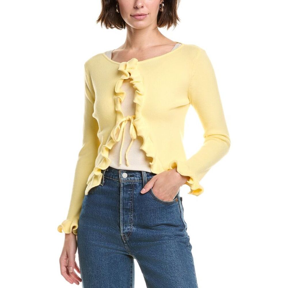Abbey Womens  Cardigan Top, Yellow